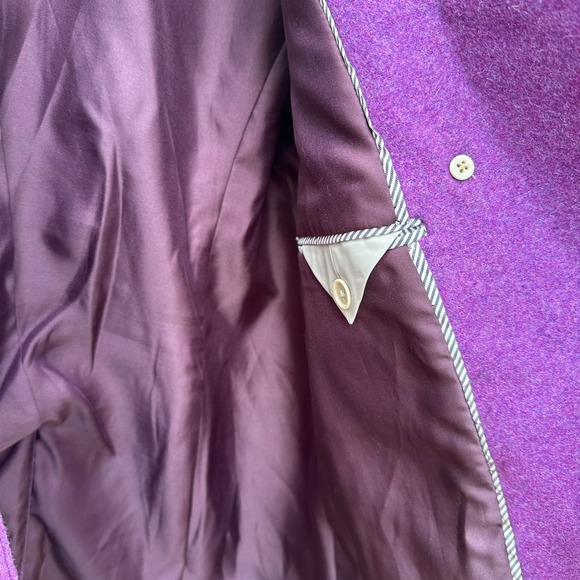 NWOT J Crew Wool Cashmere Double Breasted Majesty Peacoat Nello Gori Purple Sz 4 - Picture 9 of 10